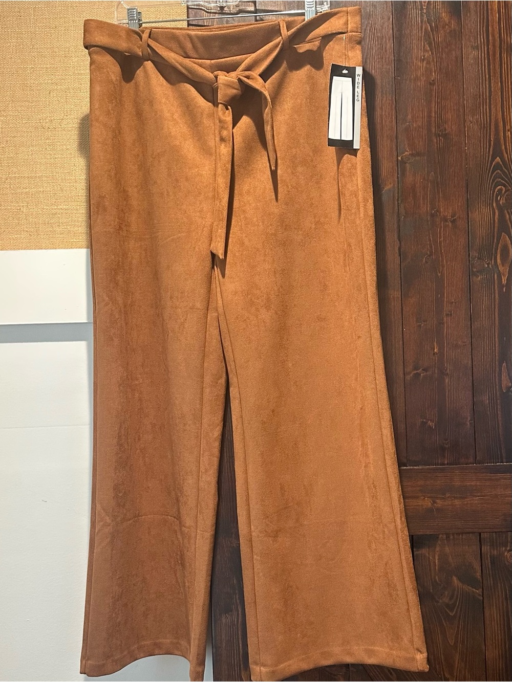Wren New York Faux-Suede Wide Leg trousers